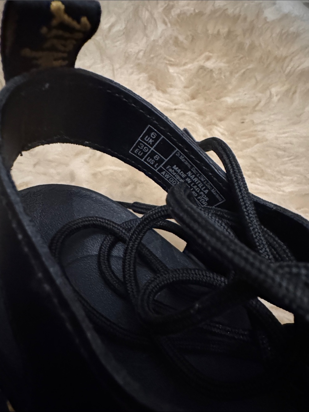 Dr. Martens Black Leather Lace-Up Platform Sandals - Picture 10 of 11